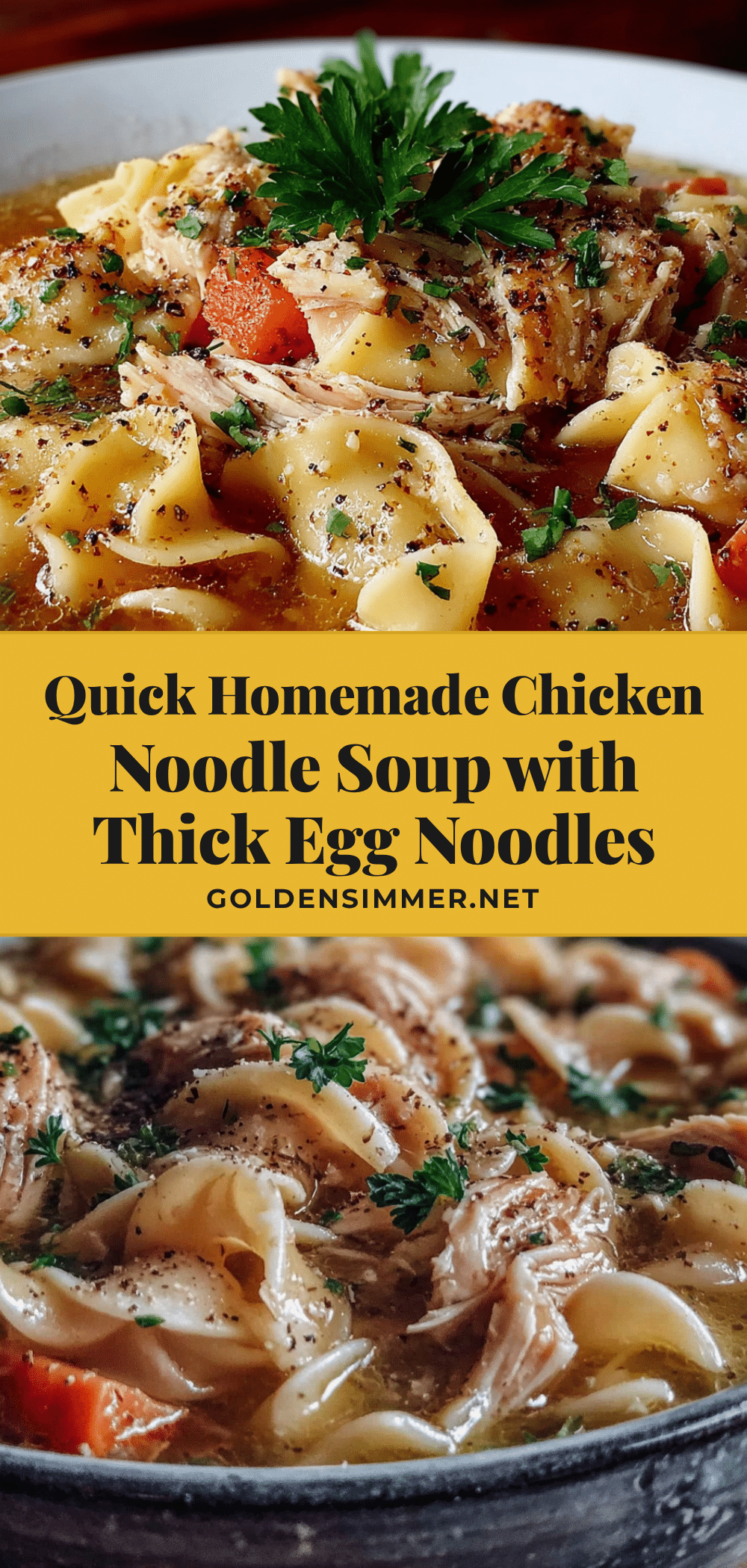 quick homemade chicken noodle soup with thick egg noodles recipe