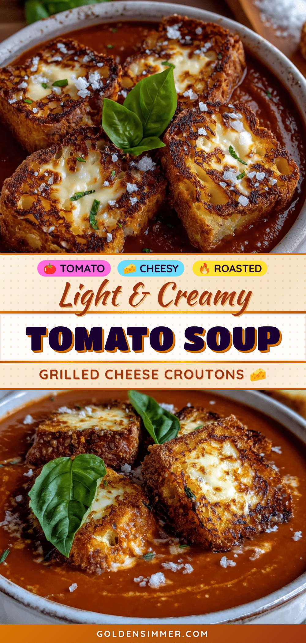 roasted tomato soup with grilled cheese croutons recipe