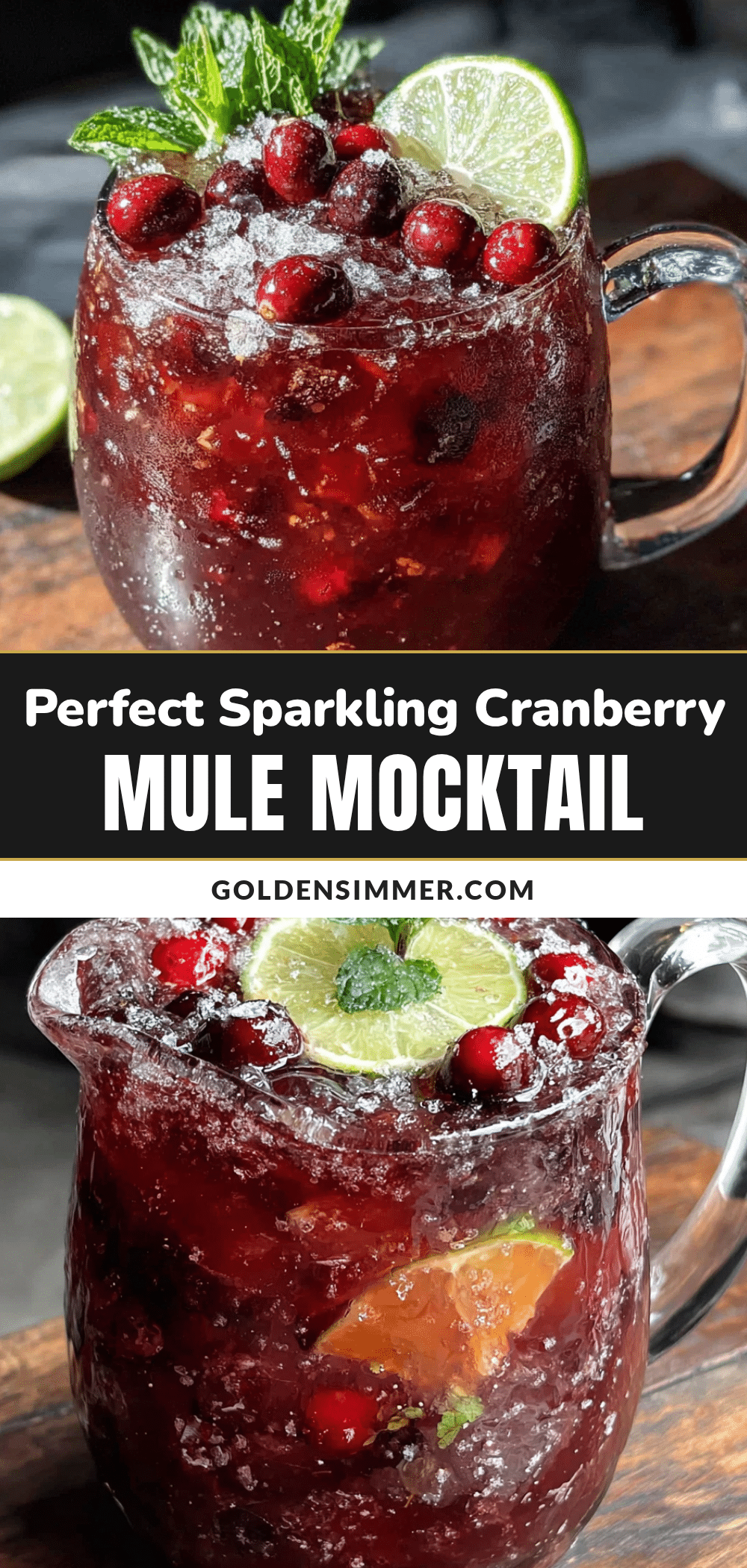 sparkling cranberry mule mocktail recipe