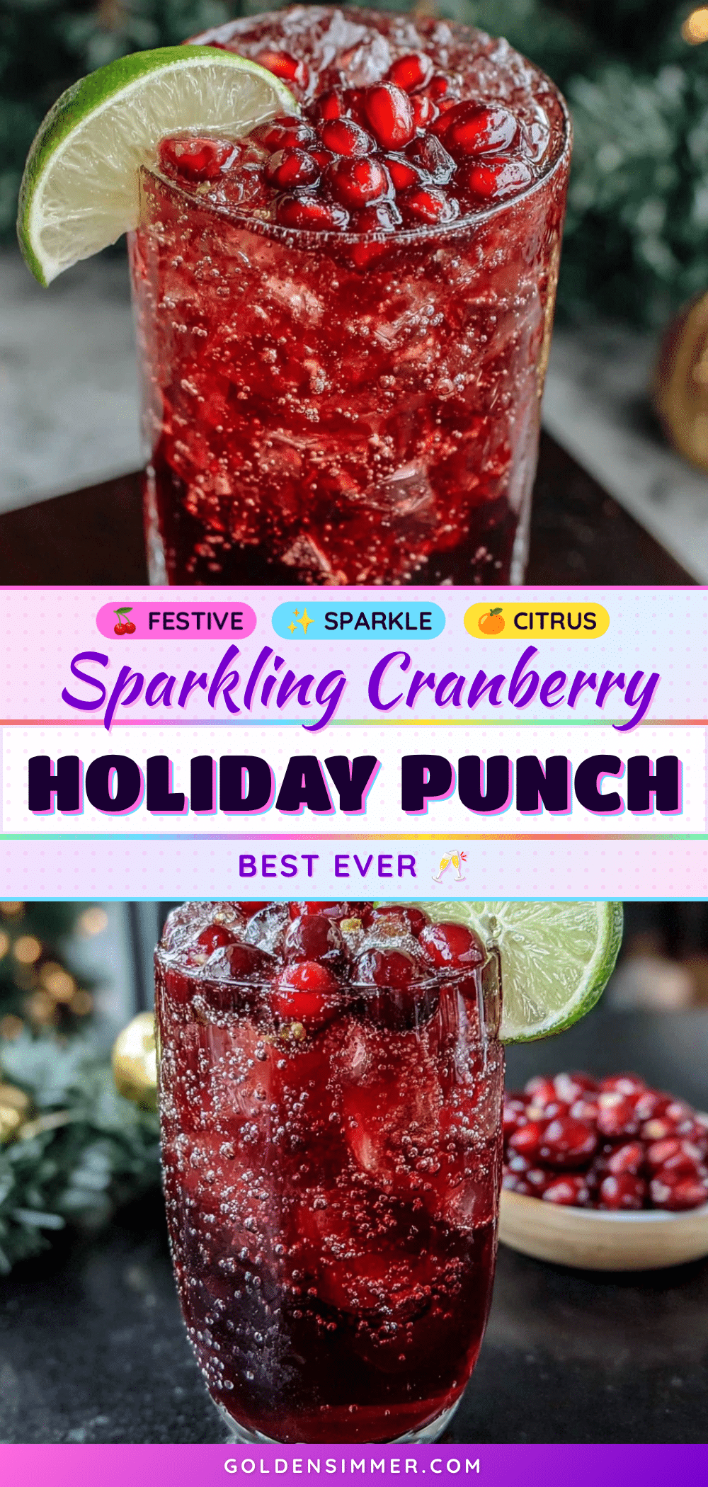 sparkling cranberry pomegranate punch recipe