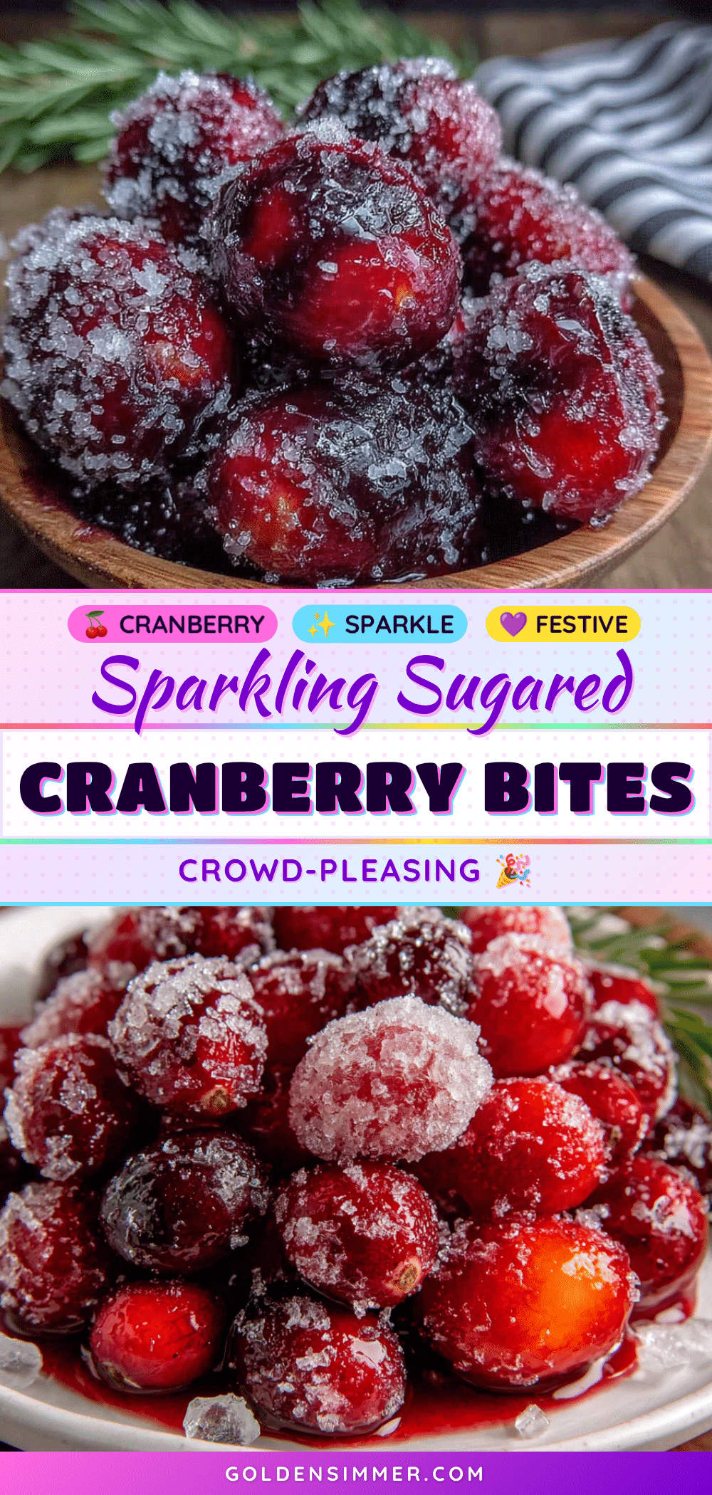 sparkling sugared cranberry bites recipe